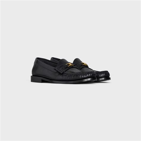 celine luco loafer in polished calfskin|Women's Luco Triomphe chain loafer in calfskin .